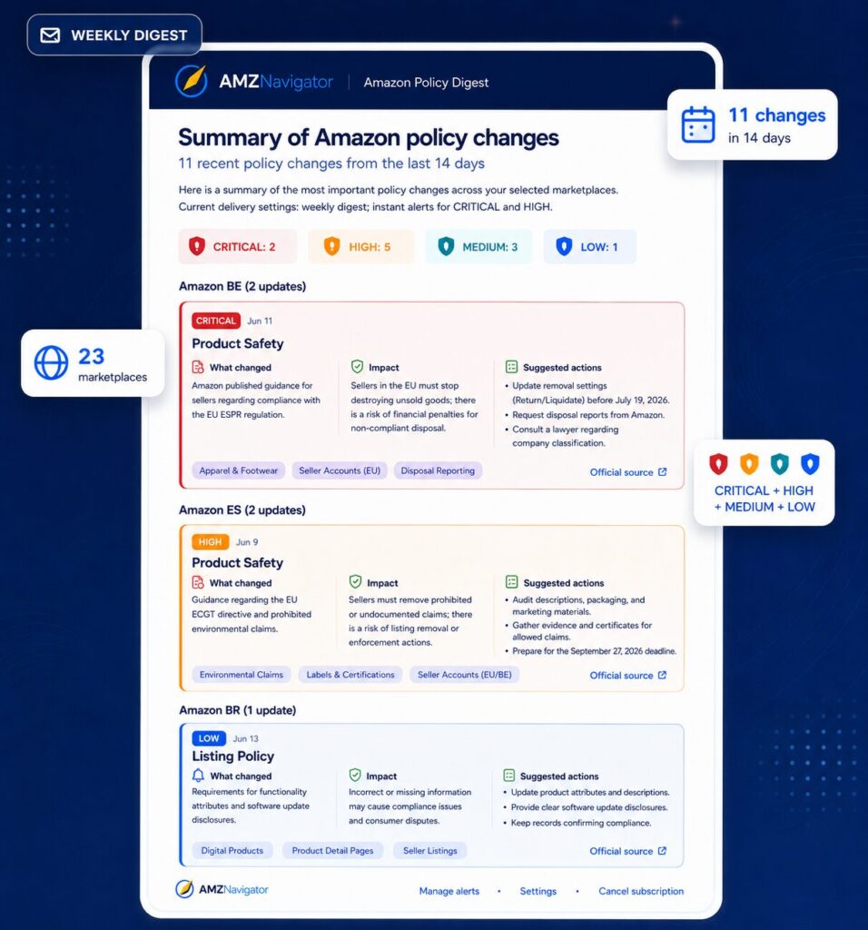 Amazon Policy Change Alerts